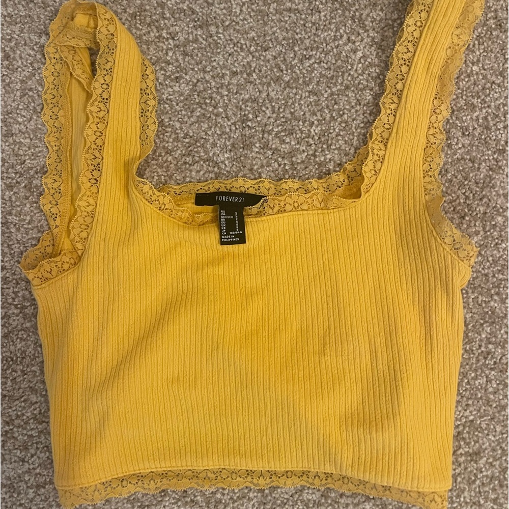 Yellow Cropped Tank - Picture 2 of 3
